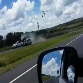 El estremecedor accidente mortal de un motociclista borracho que aceleró en contramano en una autopista brasileña