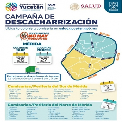 Implementa SSY segunda campaña de descacharrización en Mérida y comisarías
