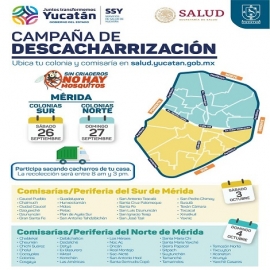 Implementa SSY segunda campaña de descacharrización en Mérida y comisarías