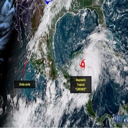 Depresión tropical sigue avanzando hacia Yucatán