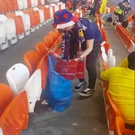El video viral que muestra la maravillosa lección de civismo y disciplina del público japonés tras el partido con Colombia